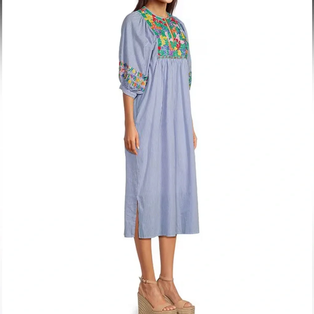 J.Marie
Tristen Embroidered Side Slit Striped Pullover Midi Dressπππ - Picture 3 of 14